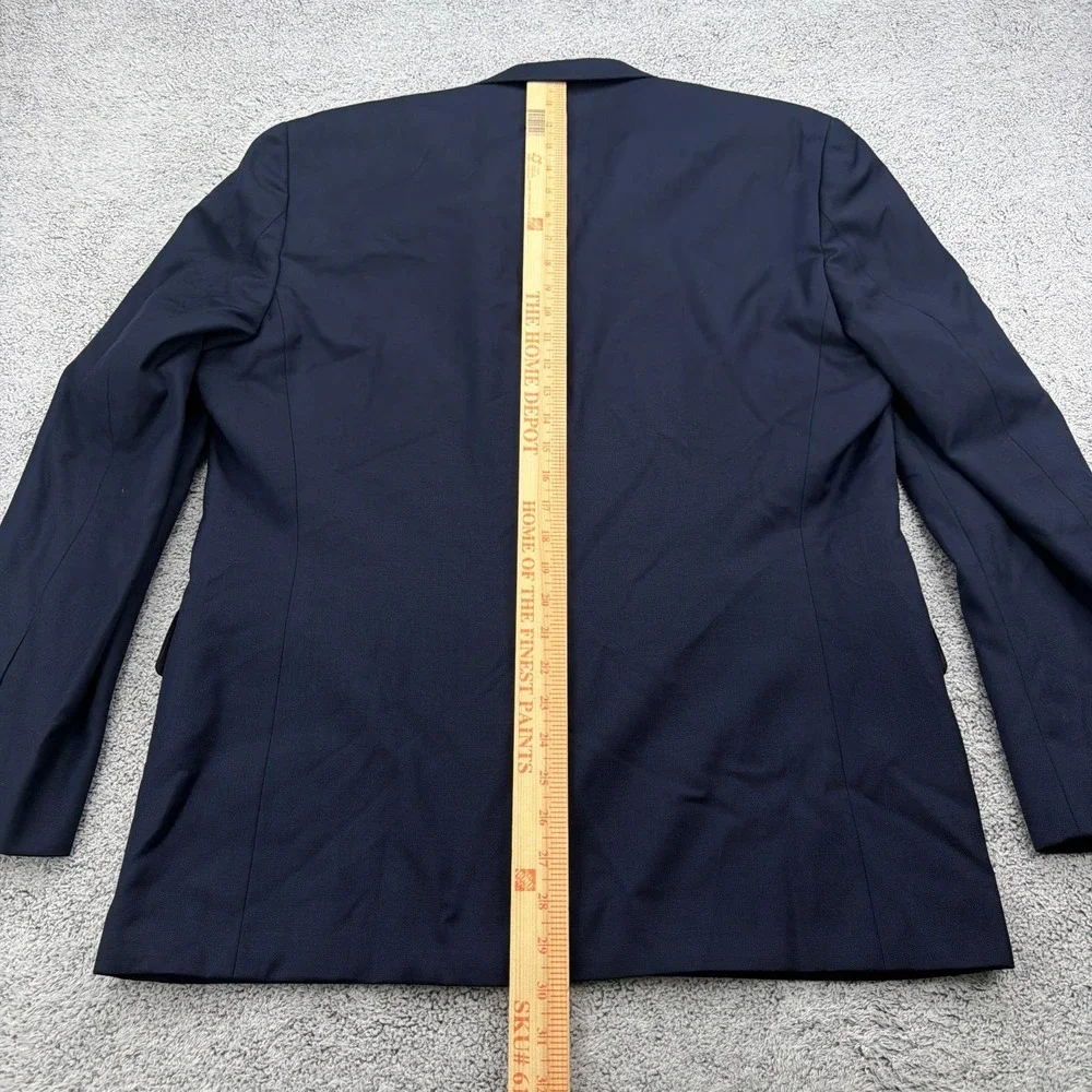 Lauren Ralph Lauren Suit Mens 42R 36x30 Blue Stretch Pleated Pant Wool Blend